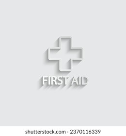paper firs aid icon vector medical help icon 
