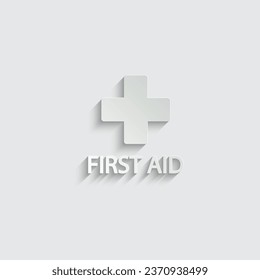 icono de ayuda inicial de papel vector ayuda médica icono 