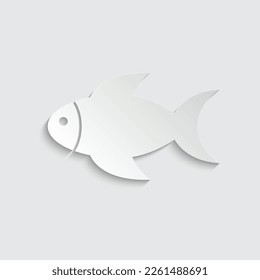 paper fish icon vector restaurant sign logo