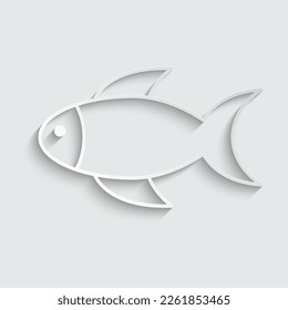 paper fish icon vector restaurant sign logo