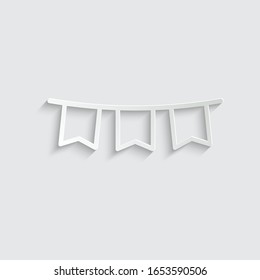 paper paper flags garland vector icon. Bunting Icon Symbol.