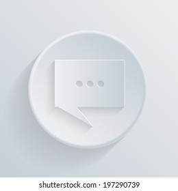 paper flat  circle icon with a shadow. the cloud of speaking dialogue