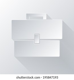 paper flat icon with a shadow. briefcase