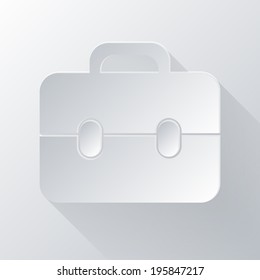 paper flat icon with a shadow. briefcase