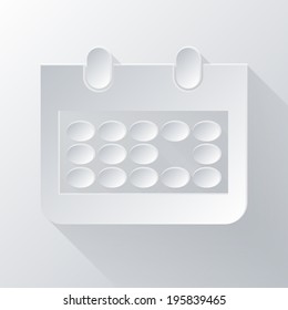 paper flat icon with a shadow. calendar