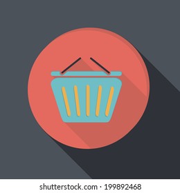 paper flat icon with a shadow. cart online store
