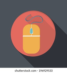 paper flat icon with a shadow. computer mouse