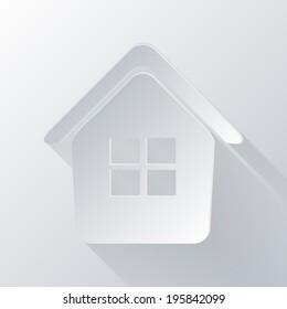 paper flat icon with a shadow, the icon home