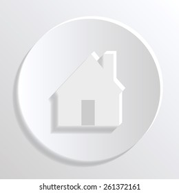paper flat icon with a shadow, the icon home