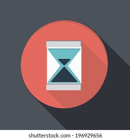 paper flat icon with a shadow, hourglass waiting