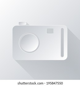 paper flat icon with a shadow. photo camera