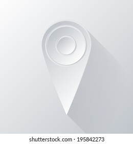 paper flat icon with a shadow. pin location on the map