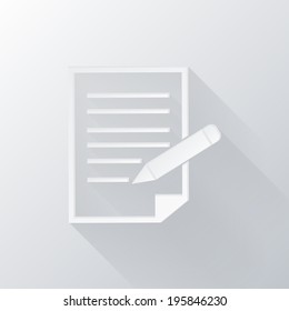 paper flat icon with a shadow. sheet of paper
