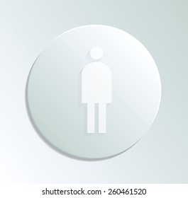 paper flat icon with a shadow, the silhouette of a business man in a tie