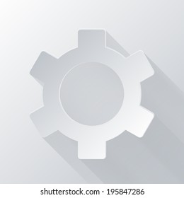 paper flat icon with a shadow. symbol settings