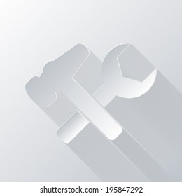 paper flat icon with a shadow. symbol settings