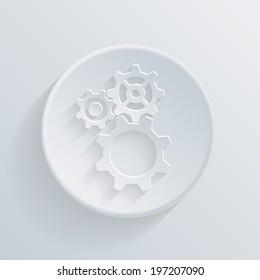 paper flat icon with a shadow. symbol settings