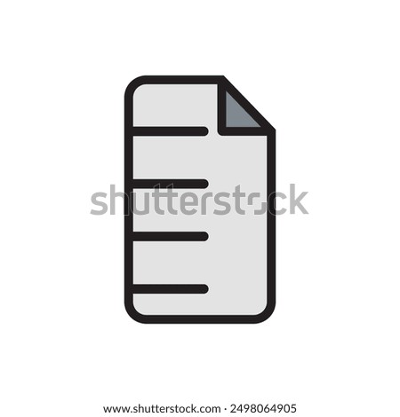 Paper flat icon vector illustration, simple design, office pack, school pack