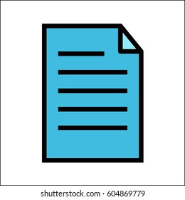 Paper Flat Vector Icon Isolated on the White Background.
