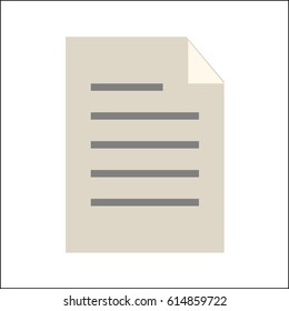 Paper Flat Vector Icon Isolated on the White Background.