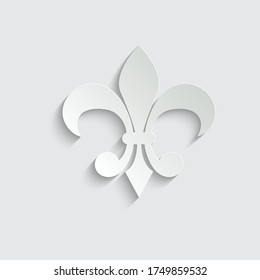 paper  Fleur-de-lis icon vector Heraldic lily line style 