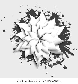 Paper floral background. Background with paper flowers. Vector illustration