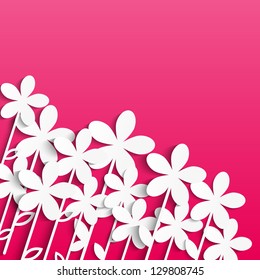 Paper floral background with place for text