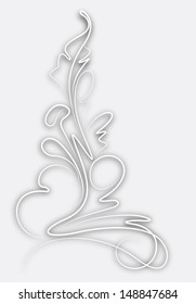 Paper floral branch in cut of paper style 