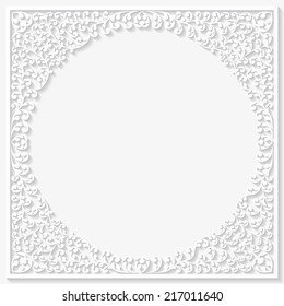 Paper floral frame. Vector illustration 