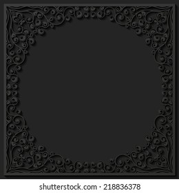 Paper floral frame. Vector illustration 