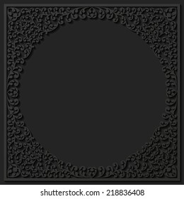 Paper floral frame. Vector illustration 