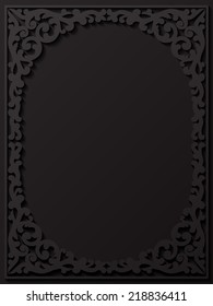 Paper floral frame. Vector illustration 
