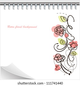 Paper, floral ornament.Vector background