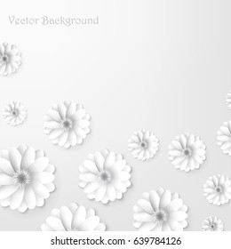 Paper flower. Background. Can be used as a greeting card, postcard for background of Valentine's day, birthday, Thank You Card and more. Wedding invitation. Vector illustration
