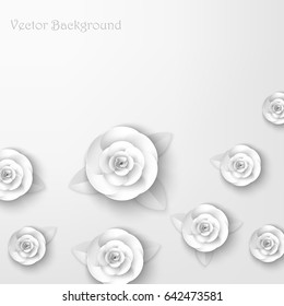 Paper flower. Background. Can be used as a greeting card, postcard for background of Valentine's day, birthday, Thank You Card and so on. Wedding invitation. Vector illustration