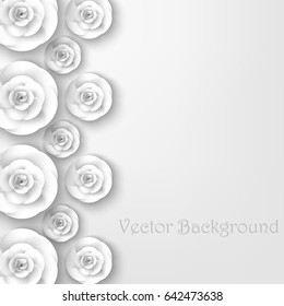 Paper flower. Background. Can be used as a greeting card, postcard for background of Valentine's day, birthday, Thank You Card and so on. Wedding invitation. Vector illustration