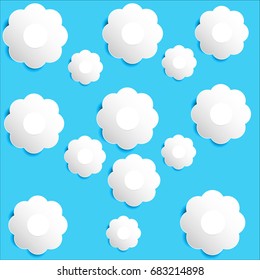Paper flower Blue Sky background Vector