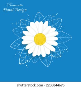 Flor de papel. La camomila se corta del papel. Daisy sobre un fondo blanco. Decoración de bodas. Lugar de bodas. Tarjeta de felicitación de plantilla, decoración de pared floral en blanco.
