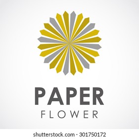 Paper flower circle elegant abstract vector logo design template luxury art business icon company creative identity symbol concept