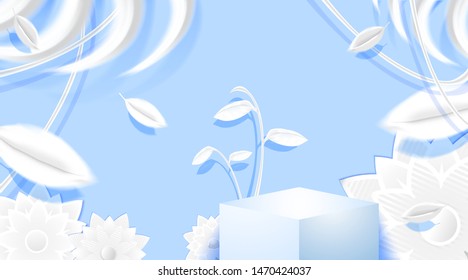 Paper flower cut from paper, Wedding decorations, Greeting card template