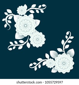 Paper flower for decorative set
