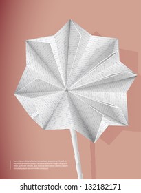 Paper flower with handwriting texture . Eps10