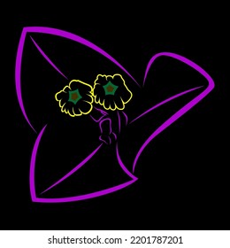 paper flower line art can be used for merchandise and background t-shirts