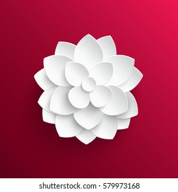 Paper flower. Lotus. Background. Vector illustration