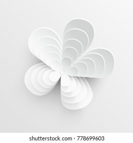 Paper flower. Lotus are cut from paper on a white background. Wedding decorations. Wedding lace. Template greeting card, blank floral wall decor.