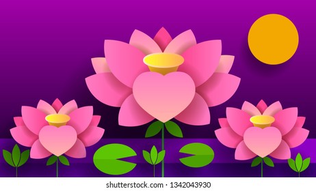 Paper Flower. Lotus. Nature Vector Illustration For Your Needs