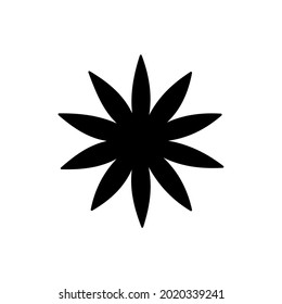 Paper flower silhouette. Vector Silhouette. Black flower