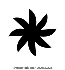 Paper flower silhouette. Vector Silhouette. Black flower