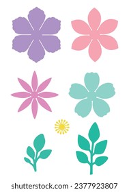 Paper flower template flower bloom template die cut printable