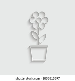Papierblütenkarton, Vektorsymbol. Blumensymbol